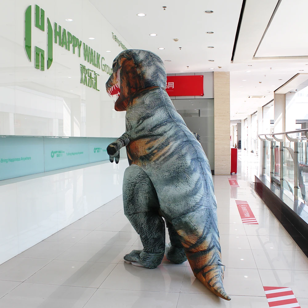 Надувной костюм динозавра T REX Рождественский карнавальный животного для