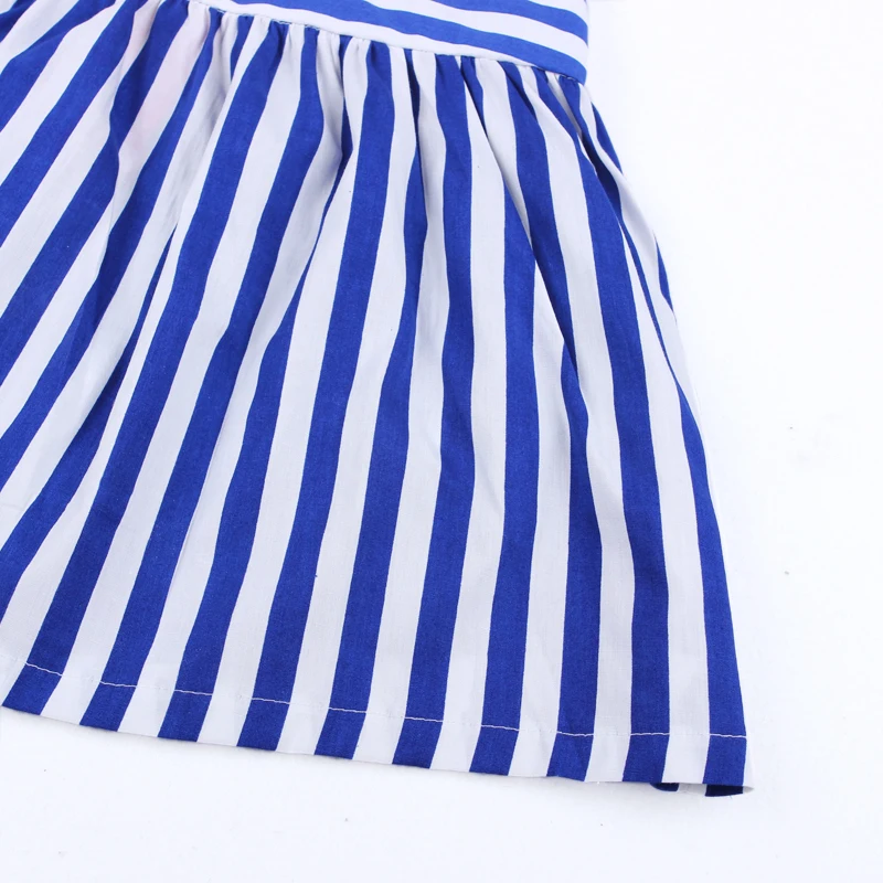 2016 новое поступление платье без рукавов для маленьких девочек Полосатое с бантом