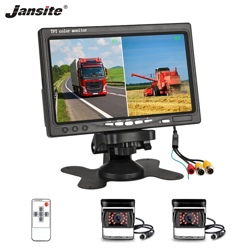 Jansite 7 &quotавтомобильный монитор TFT LCD 2 канальный видео авиационная головка камера