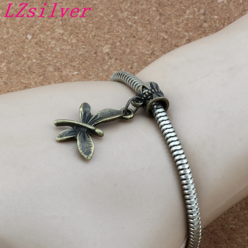 100 шт. Висячие античные бронзовые стрекозы сплав амулеты большая дыра бусины