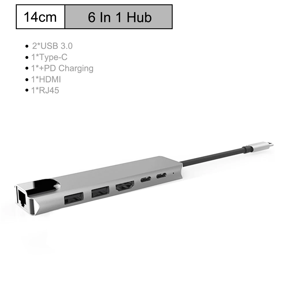 Горячая 6 в 1 USB C к HDMI многопортовый концентратор адаптер Type c с 4K 3 0 PD зарядка