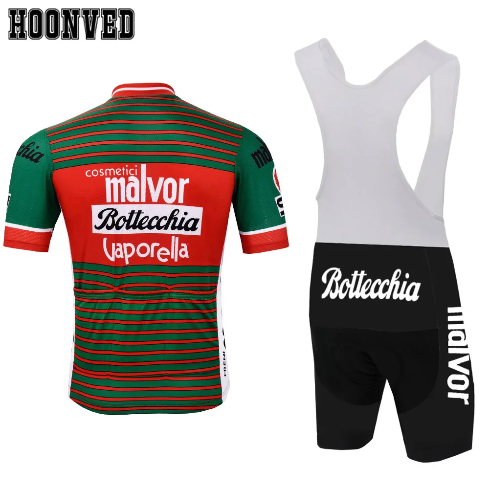Профессиональная команда гоночных мужчин ретро malvor Bottecchia Велоспорт Джерси
