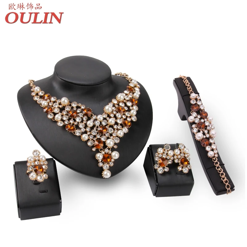 2016 Европа и соединенные Штаты преувеличены Ювелирные Наборы Ожерелье &amp браслет