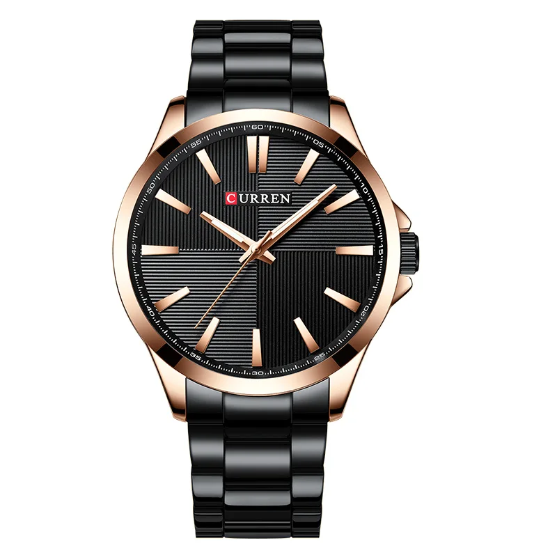 Rose Gold Black CURREN Мужские часы лучший бренд класса люкс водонепроницаемые мужские часы Бизнес кварцевые мужские часы мужские наручные часы Relogio Masculino - Цвет: Rose Gold Black