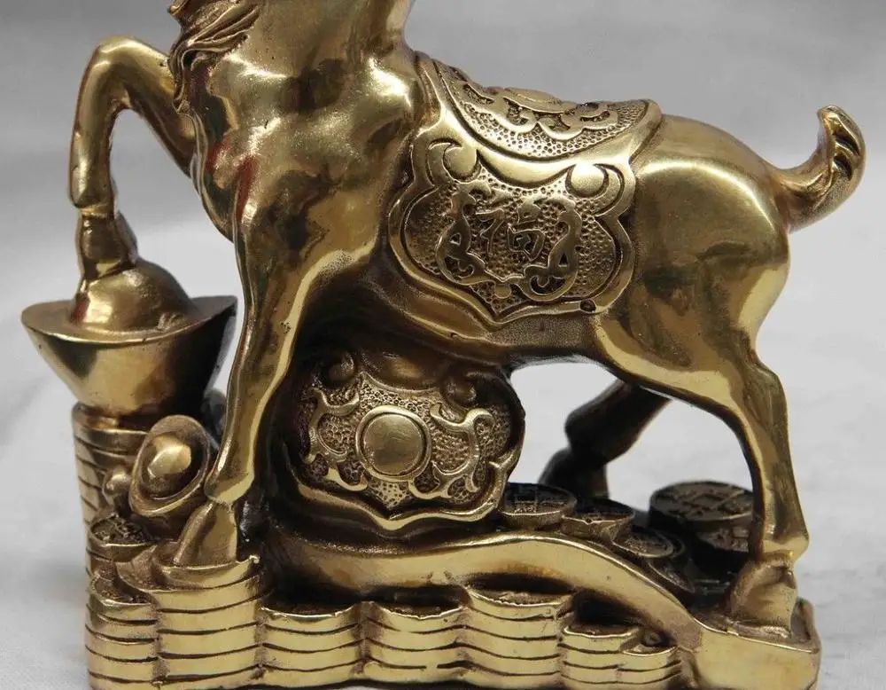 Китай медные латунные фэншуй Yuanbao богатство деньги благословение фу Коза Овец
