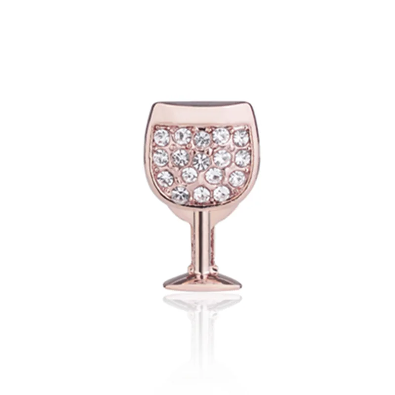 SANSHOOR Jewelry Crystal Wine Glass Goblet Slide Charm Fit 10mm Stainless Steel Mesh Bracelet for Women DIY Accessories Making | Украшения