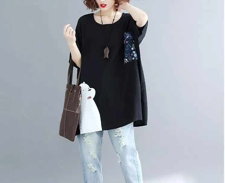 

T-Shirts Women Summer Cute Print Basic T Shirt Red White Hit Color Tees Ladies Tops Female Casua Plus Size Short Sleeve T-Shirt