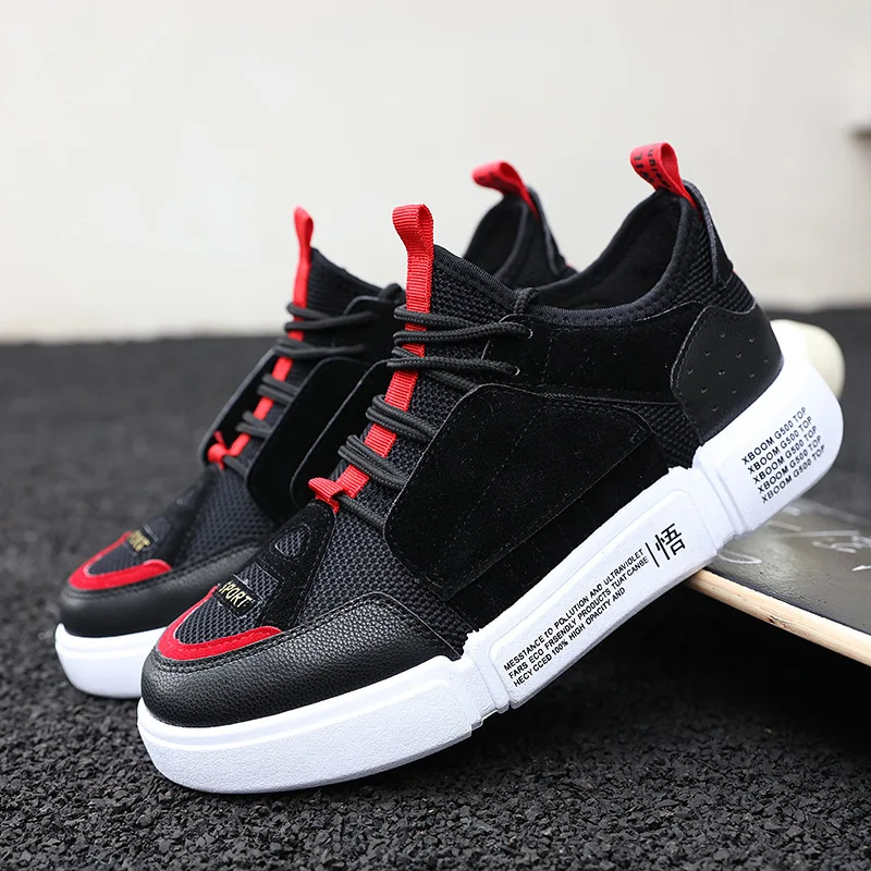 Koovan Men's Fashion Sneakers 2021 New Shoes Street Style Ins Popular Sports Net Cool Stitching Pu Leather Boys | Обувь