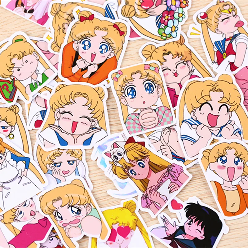 33pcs Anime Sailor Moon Sticker Paster Cartoon Scrapbook Craft Decor Cosplay Costumes Prop Accessories