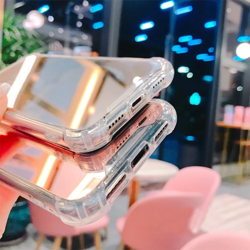 Чехол с зеркалом для макияжа iphone XS Max XR 7 8 plus мягкий силиконовый чехол iPhone 6 s