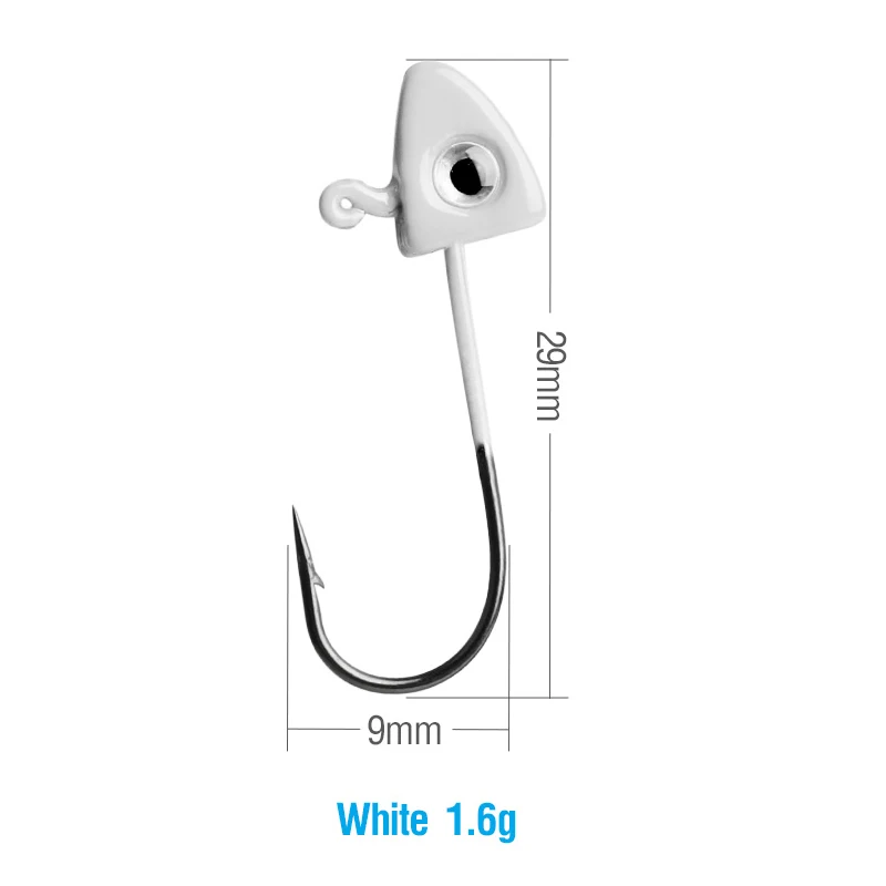 White DONQL 5/10 шт с круглым открытым носком; бронзовых морских рыболовных крючков 1,6g 29 мм колючая Одиночная Jig Head рыболовный крючок для Мягкая приманка приманки для рыбалки на карпа аксессуары - Цвет: White