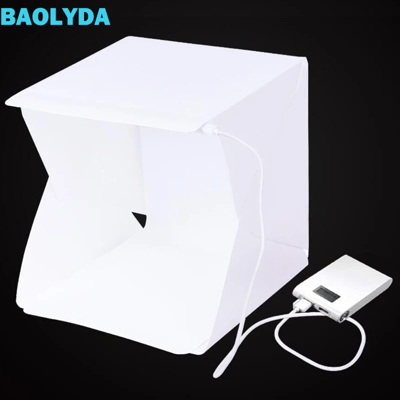 Baolyda 20 LED мини фотобокс 24 см световая коробка для фотобокс складной лайтбокс белая коробка фотобокс