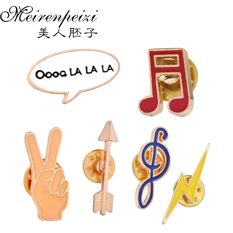 1 шт. модный значок аксессуары для одежды шляпы шарфа Note стрелы молния дизайн