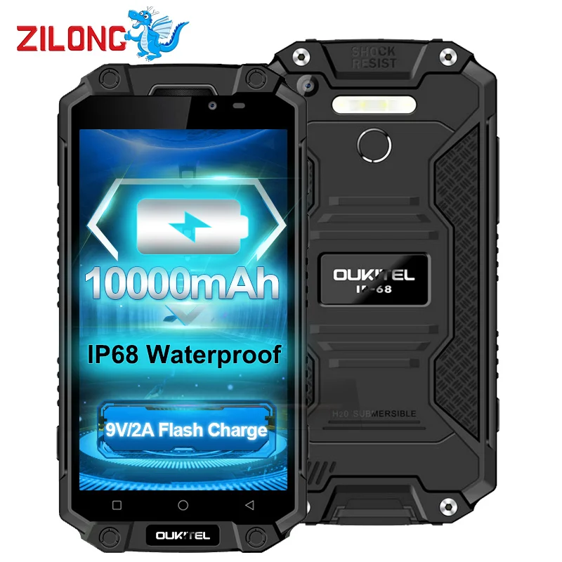 Oukitel k10000 Max 10000 мАч IP68 tri доказательство смартфон 5.5 &quotandroid7.0 mtk6753 Octa core 3 ГБ 32 тип USB c