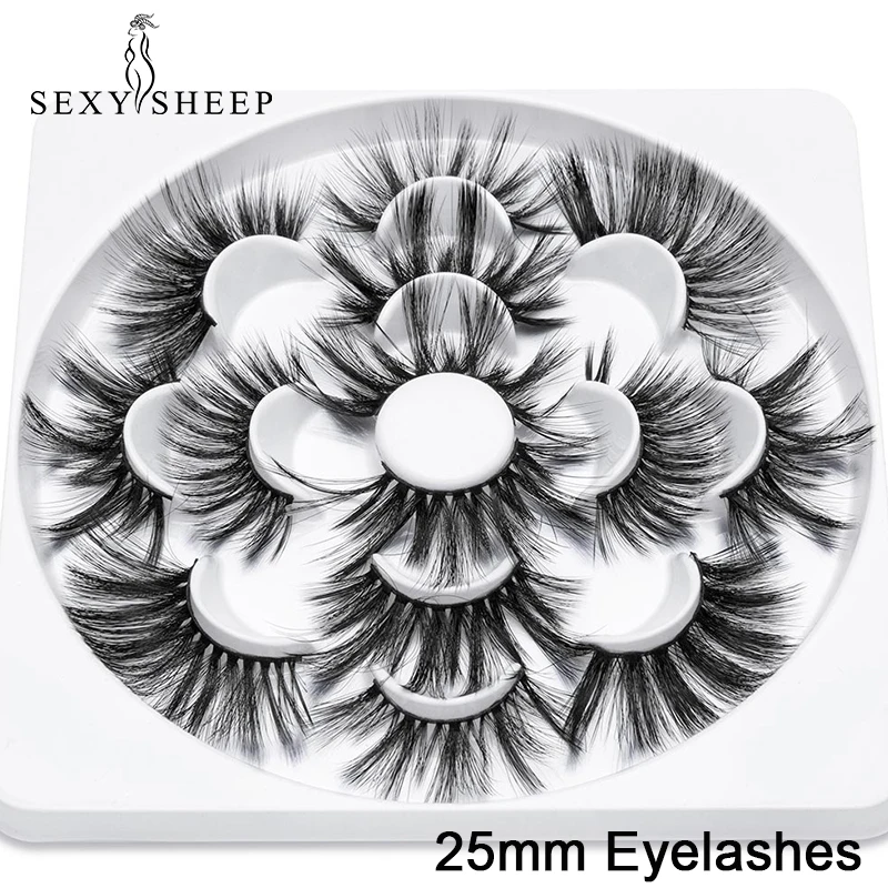 7 пар натуральных накладных ресниц Многоразовые Накладные ресницы крест накрест