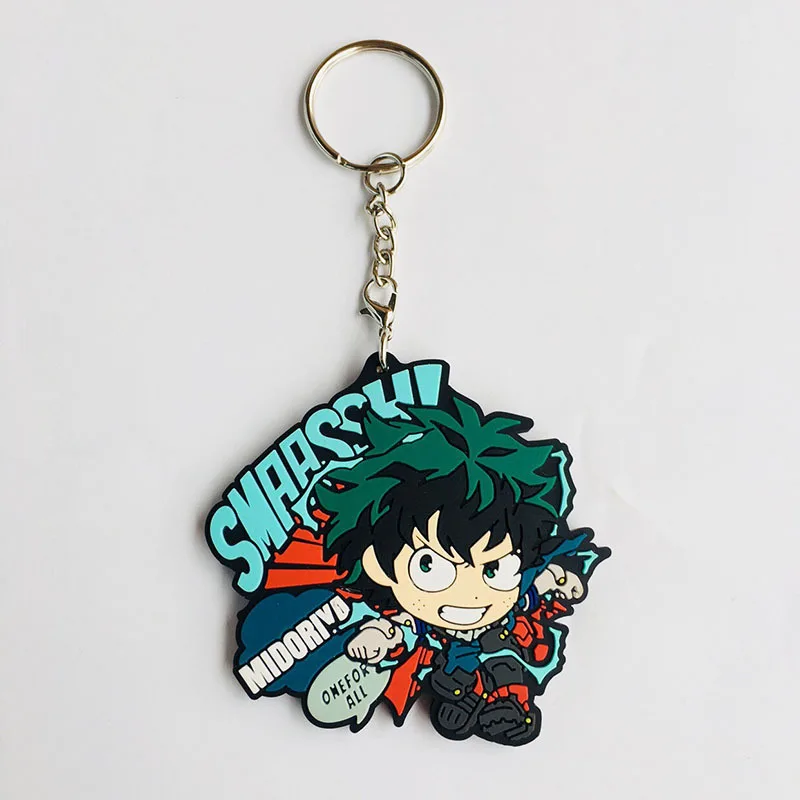 Мультфильм мой герой Academy ПВХ брелок мидория Izuku Todoroki Shoto Bakugou кацуки милый смешной кулон брелки для ключей porte clefs