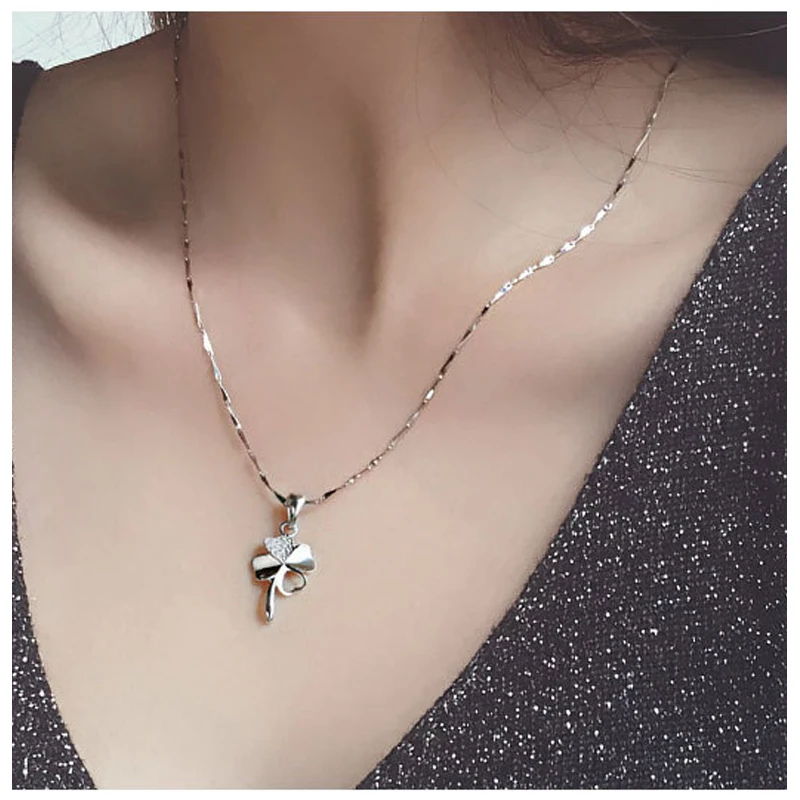 

Women Necklaces Pendants Silver 925 Sterling Jewelry Fashion Flower Cubic Zirconia Choker Necklace for Female Wedding