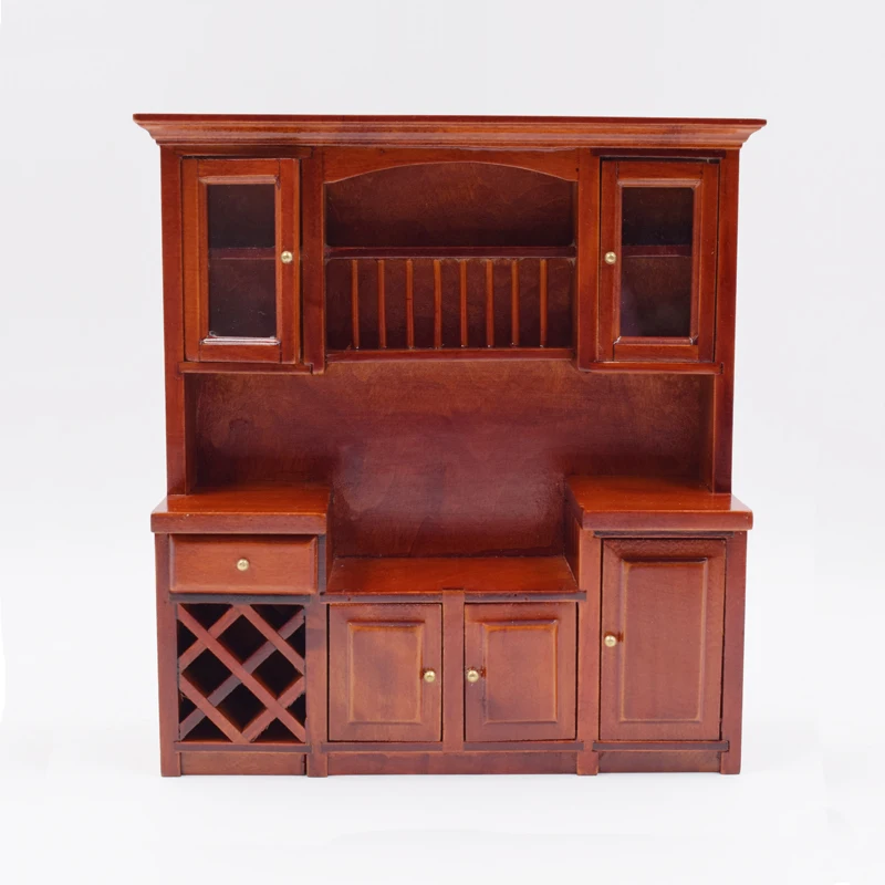1:12 Scale Wooden Dollhouse Miniature Kitchen Cabinet Pretend Play Furniture Accessories Toy | Игрушки и хобби