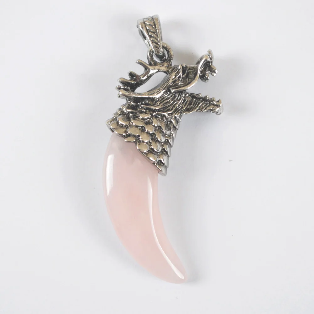 Aventurine/Crystal/Sandstone/Howlite/Lapis/Opal Teeth Pendant Dragon Fashion Jewelry For Woman Gift 1PCS S3056-S3065 | Украшения и