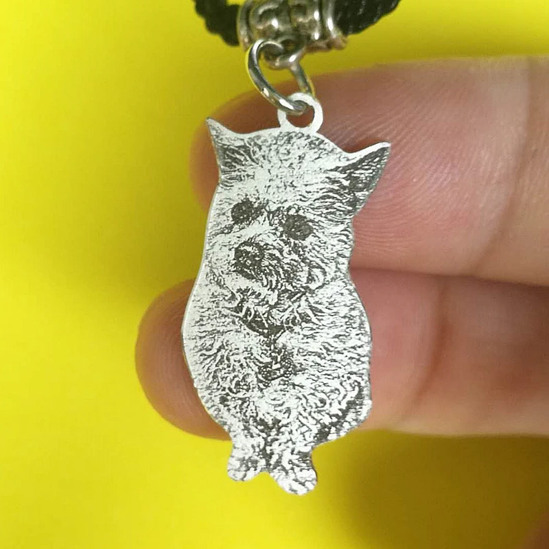 Custom Pet Necklace Portrait Photo Pendant Handmade Dog and Cat Picture Charm Personalized Memorial Jewelry Loss Gift | Украшения и
