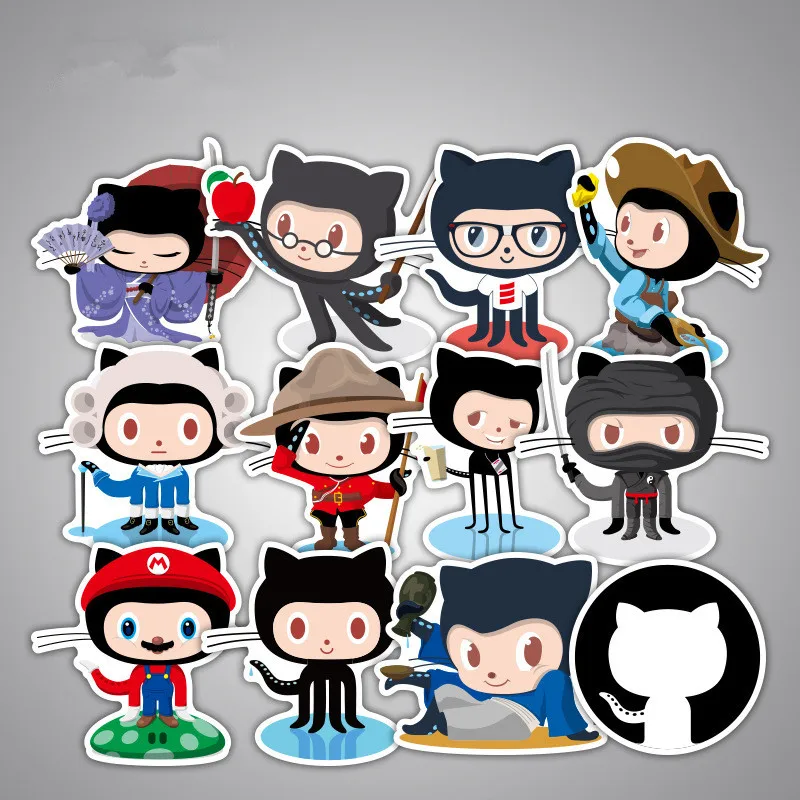 25 шт./компл. наклейки Octocat автомобильные версии для багажа на мотоцикле чемоданы