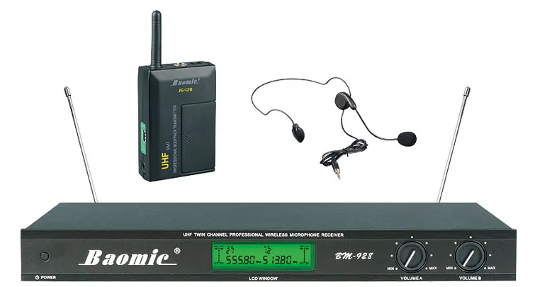 Профессиональная микрофонная система UHF с двойной фиксированной частотой