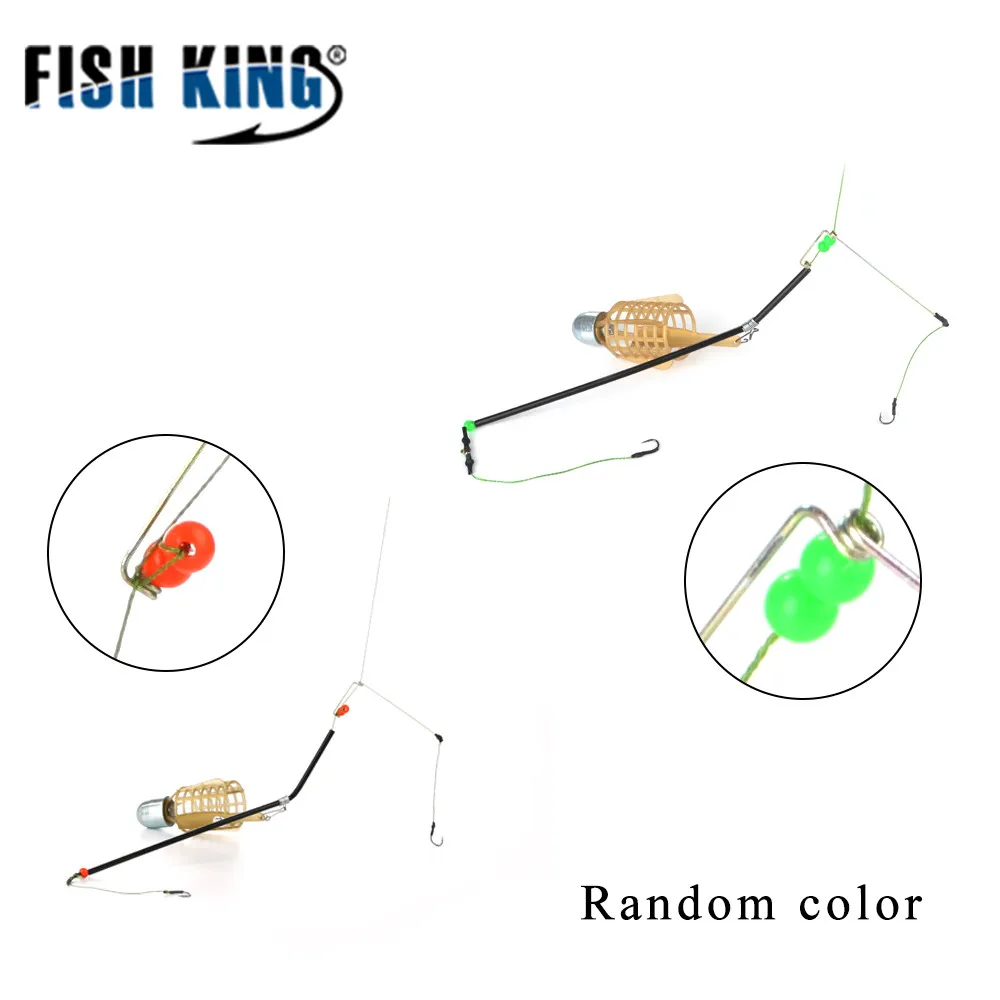 FISH KING 1 шт. два крючка 20 г-80 г карповая ловушка корзина фидер держатель приманка клетка рыболовные аксессуары с разъемом для кормушки карпа