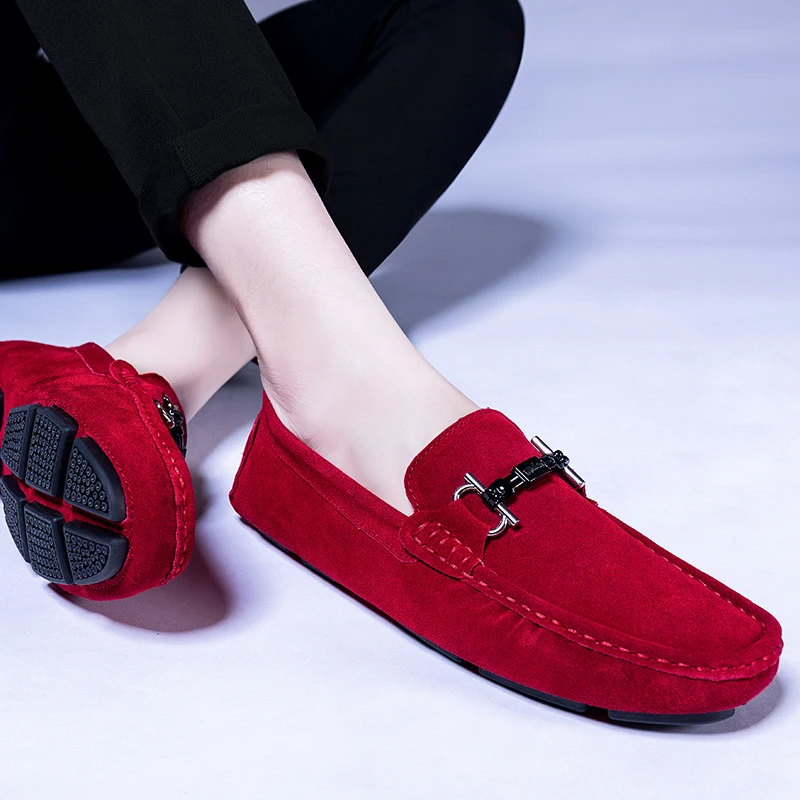 2019 повседневная обувь мужские кожаные лоферы Модные слипоны для вождения