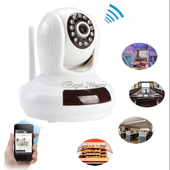 Wireless WiFi HD Cloud IP 720p Plug/ Play Pan/ Tilt Security Camera US Plug White 35|Камеры видеонаблюдения| |