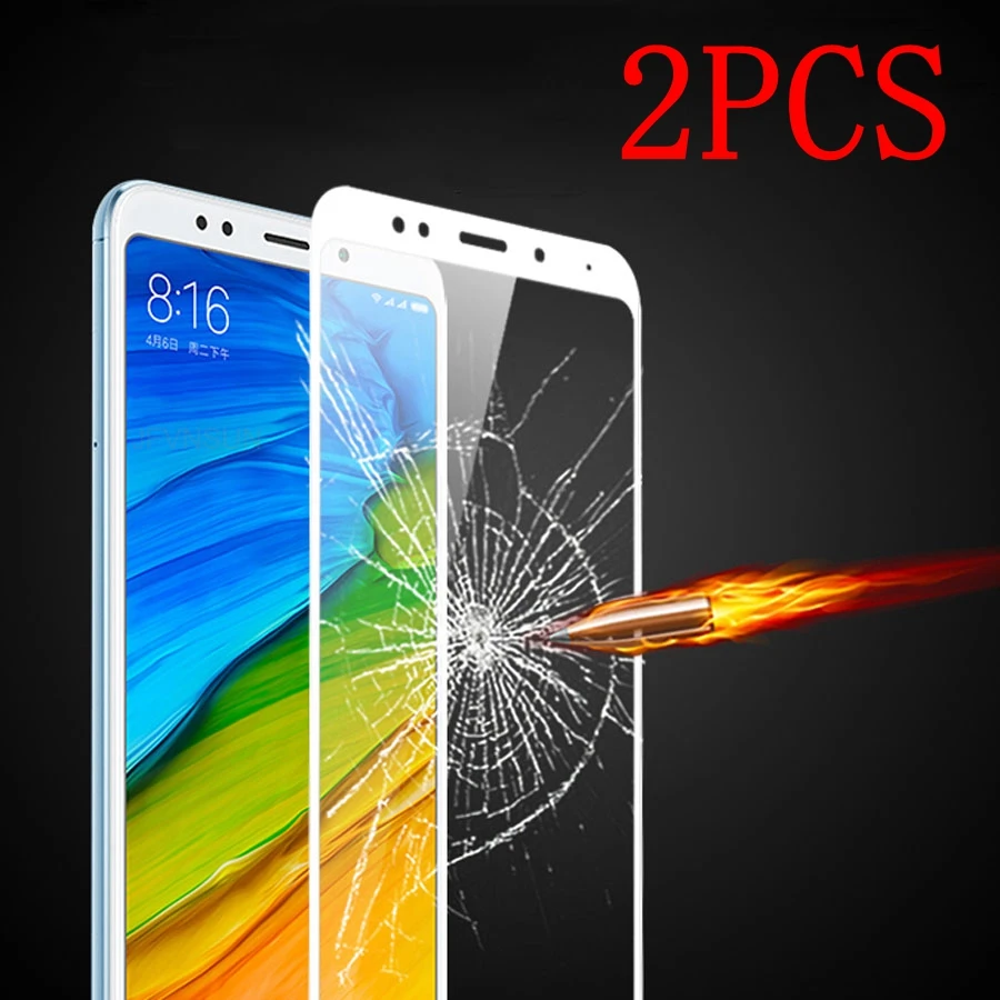 Закаленное стекло с полным покрытием клея для Xiaomi Redmi 5 Plus 2 шт. защитная пленка