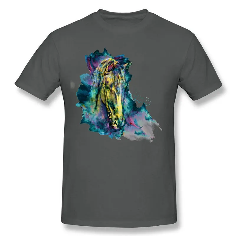 Личность Хлопок Молодежи Лошадь Прикован Красоты Футболки Продаж Дешевых