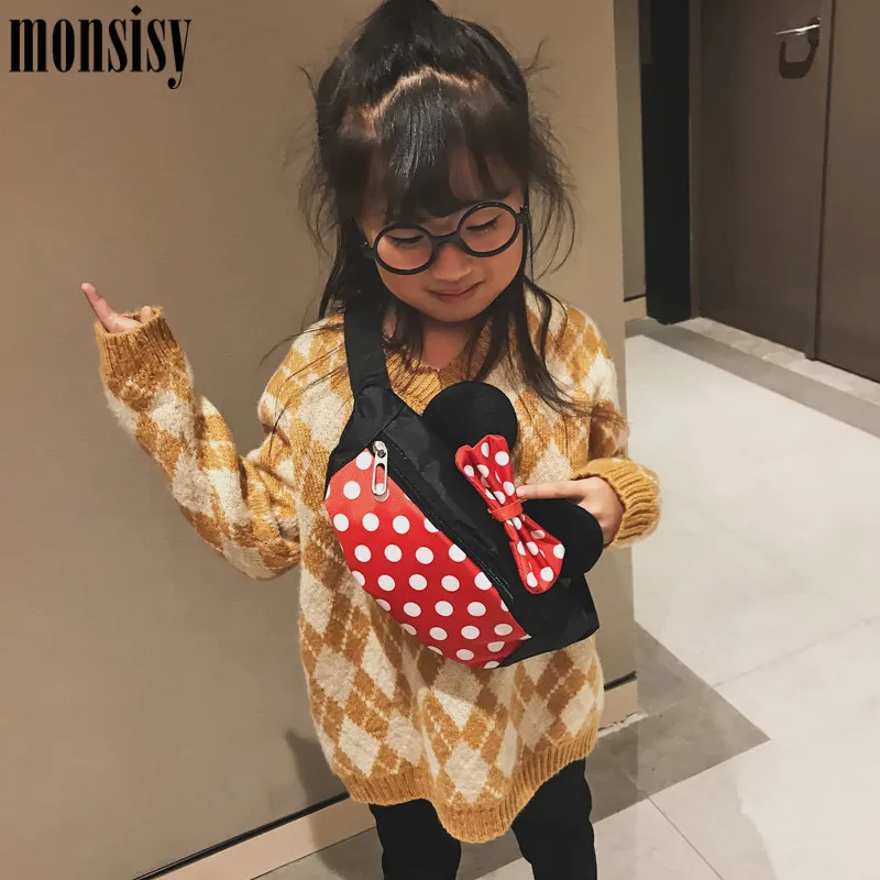 Monsisy 2019 детей поясная сумка Детская для девочек и мальчиков модные оксфорды Мышь