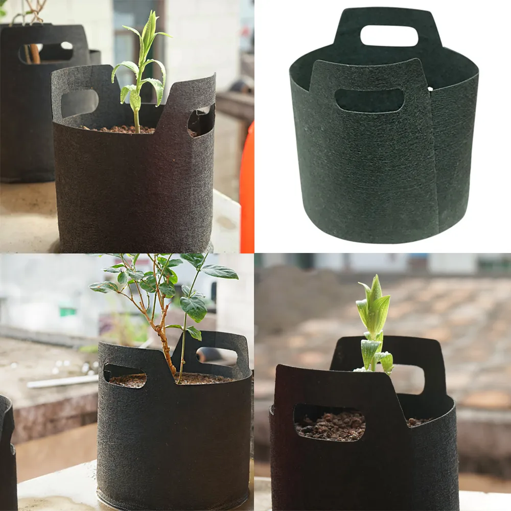 Round Fabric Pots Root Container Grow Bag Plant Pouch Aeration | Дом и сад
