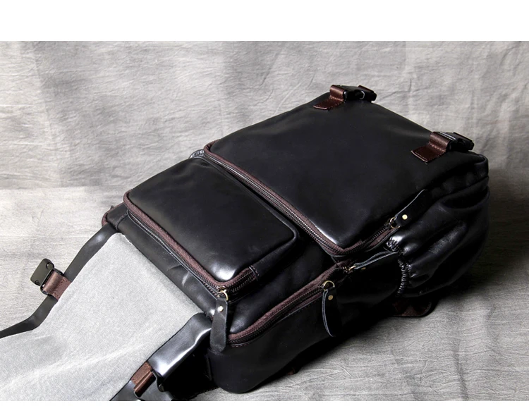 Мужской рюкзак из натуральной кожи, дизайнерская ручная работа, коровья кожа, двойная сумка на плечо, большая вместительность, винтажный Рюкзак Mochila