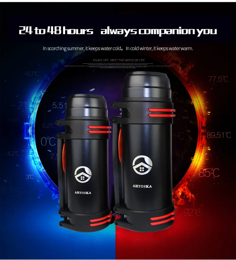 2L/2.5L из нержавеющей чайник из нержавеющей стали с двойными стенками из нержавеющей стали термос чашка термоса Портативный Бизнес путешествия Нержавеющая сталь водные виды спорта-термосом для бутылочки