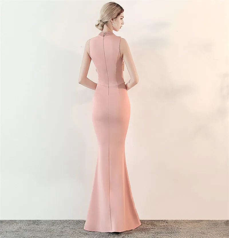 Элегантные длинные черные вечернее платье с блестками vestido de festa халат longue платья