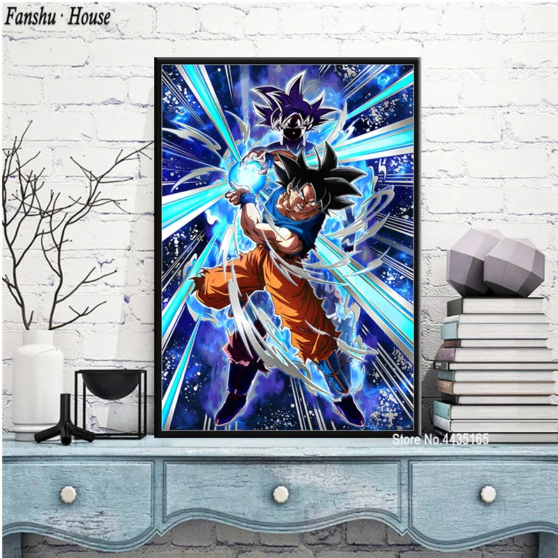 Dragon Ball Супер Broly фильм Япония Аниме комиксов серии фильм плакат стены книги по искусству принты для гостиная домашний декор до - Цвет: Светло-серый
