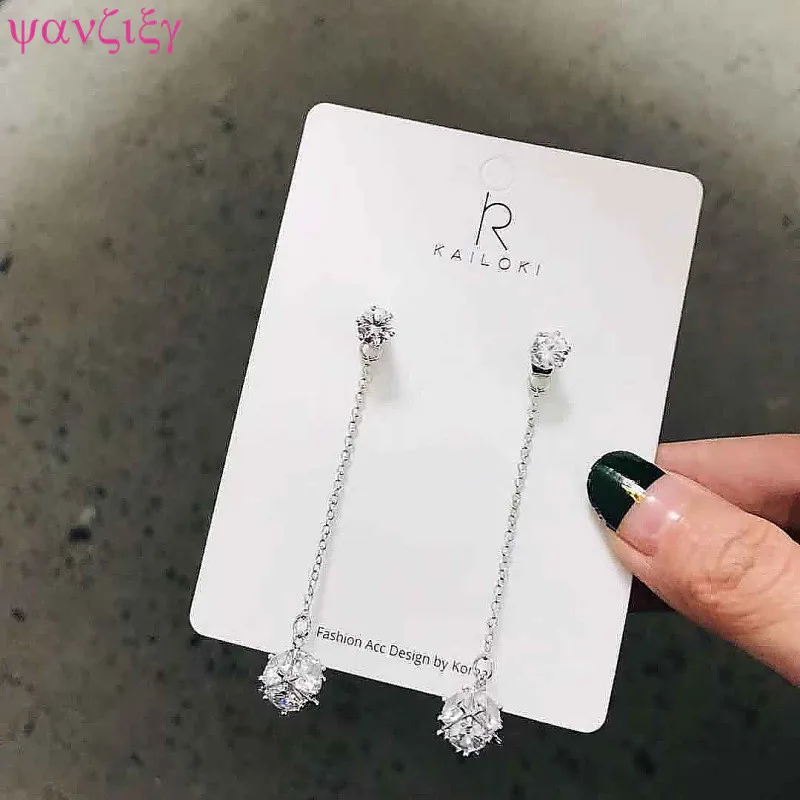 Женские длинные серьги с кисточками YANZIXG модные серьги-капли в Корейском стиле |