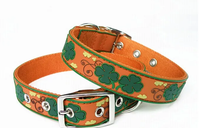Для Большой Собаки Клевер Pet Ошейник Поводок ПВХ нейлон Кожа Любимчика Продукта