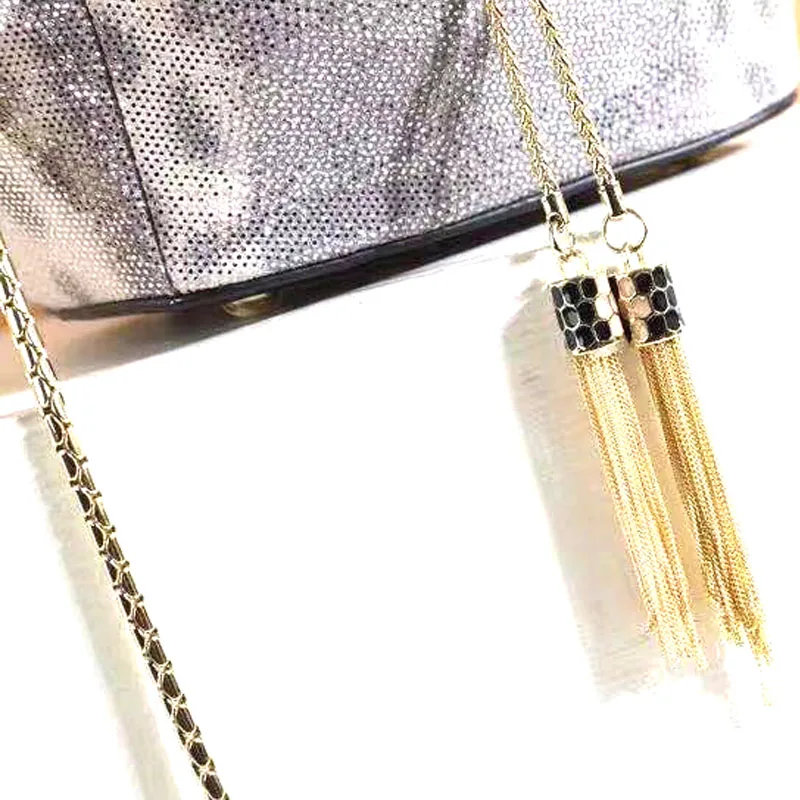 gold tiny chain tassel charms for hangbags