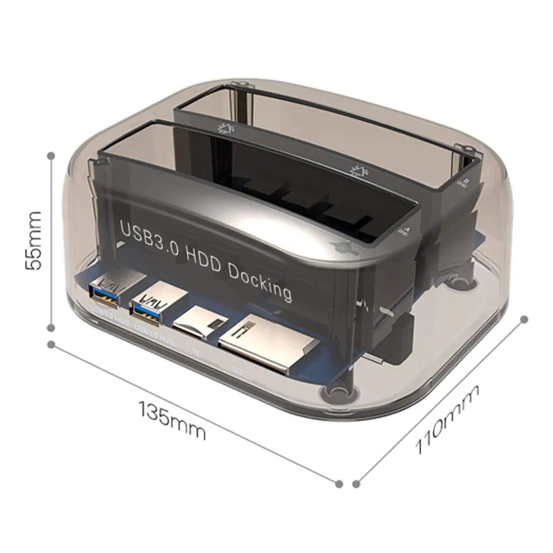 Usb 3,0 для Sata Dual Bay внешний жесткий диск Док-станция для 2,5/3,5 дюймов Hdd Ssd Дубликатор жесткого диска