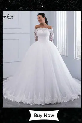 Lover Kiss Vestido de noiva жемчуг длинный рукав с бисером свадебное платье кружевные свадебные платья для невесты с бантом настоящий халат de Mariage