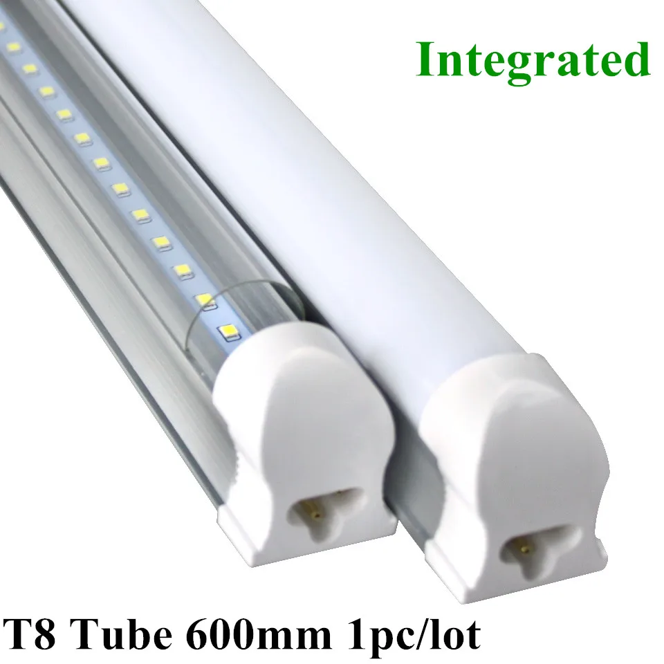 

2pc/lot LED Bulbs Tubes 2ft Integrated Tube Light T8 600mm 10W Led Tubes AC185-265V G13 SMD2835 Lighting Tubes 1000lm