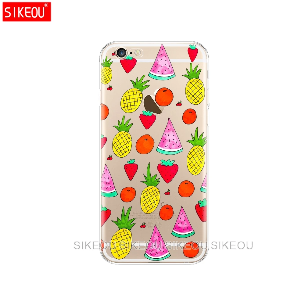Silicon Cover Phone Case For Iphone 6 X 8 7 6s 5 5s SE 2020 Plus 10 XR XS MAX 11 pro transparent Pizza watermelon pineapple | Аксессуары