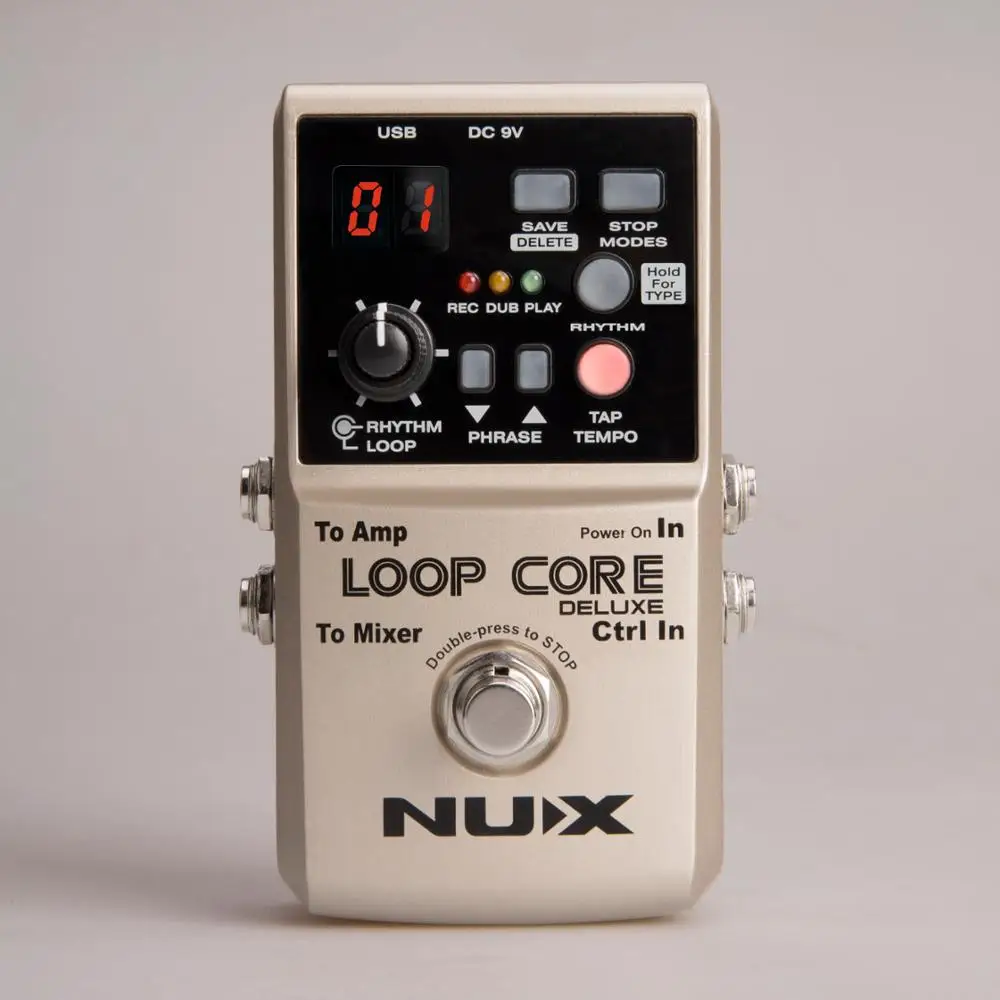

NUX Loop Core Deluxe Guitar Effects Pedal Loop Station 8 Hours Looping Time Built-in Drum Patterns with Pedal Switch True Bypass