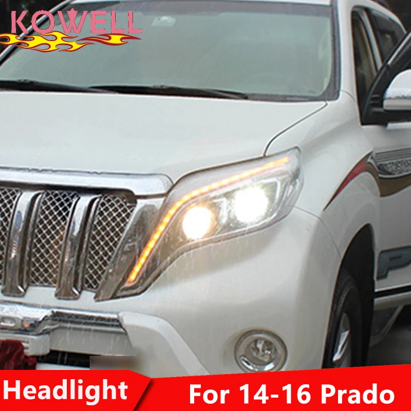 Автомобильный Стайлинг KOWELL 2014 2015 для ксеноновых фар toyota prado автомобильный