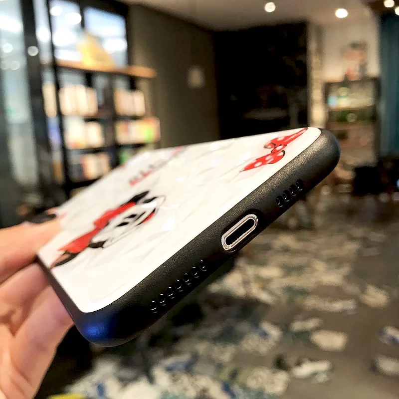 Милый мультяшный Микки Маус чехол для телефона iphone XR XS MAX Алмазная текстура Минни