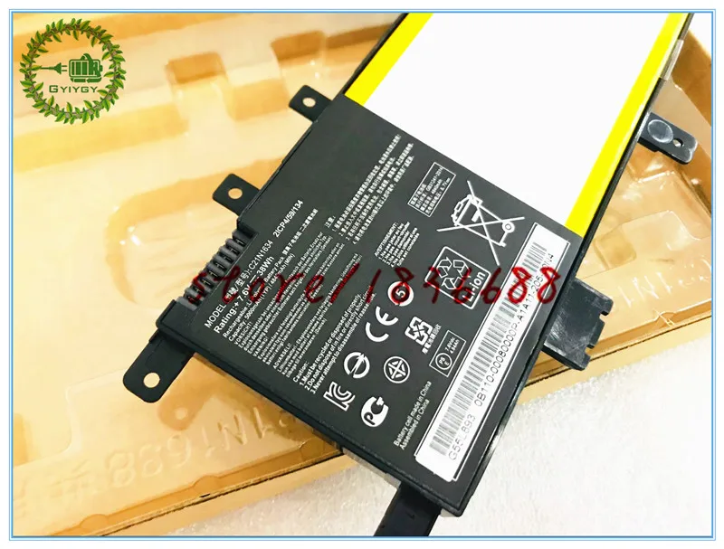 Ноутбук GYIYGY 38Wh 7 6 V C21N1634 Аккумулятор для ноутбука ASUS Vivobook R542UR R542UR-GQ378T FL5900L Series