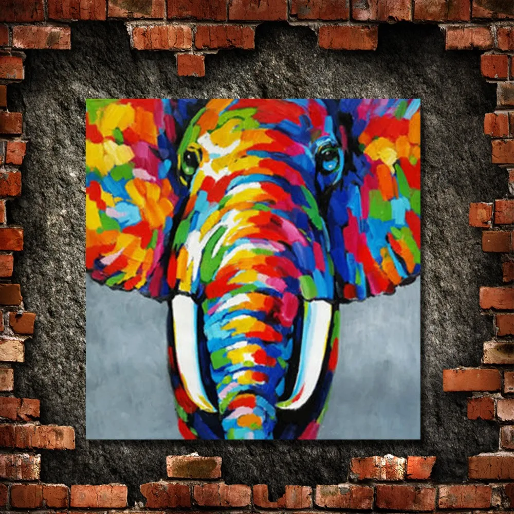 Canvas painting Elephant Poster Cuardros decoracion Modern Wall Painting for Living Room Decor High Quality Cheap Oil | Дом и сад