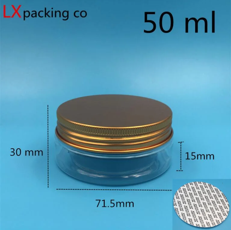 50 ml rose gold lid 30 шт. прозрачные пластиковые пустые банки бутылки Роза Золотая алюминиевая Крышечка Прозрачный Крем для специй конфеты контейнер банка - Цвет: 50 ml rose gold lid